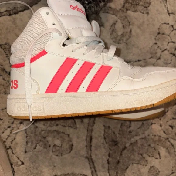 Adidas White and Pink High-Tops sz 8 vintage - Picture 4 of 9